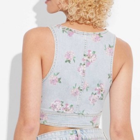 Denim Floral Crop Top - Wild Fable - Picture 6 of 6